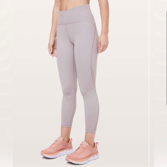 Lululemon High Waisted Light Purple Grey Train Times Leggings 24” ( size 0 ) - Picture 2 of 11